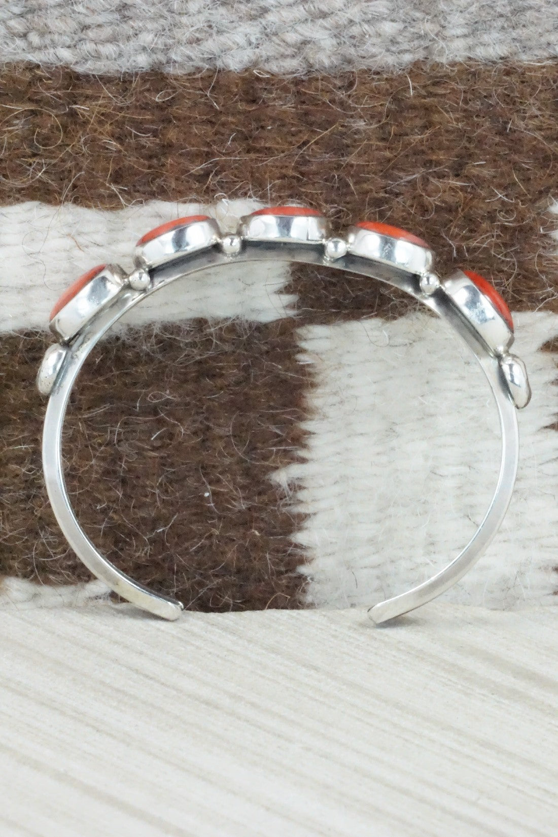 Spiny Oyster & Sterling Silver Bracelet - Priscilla Reeder