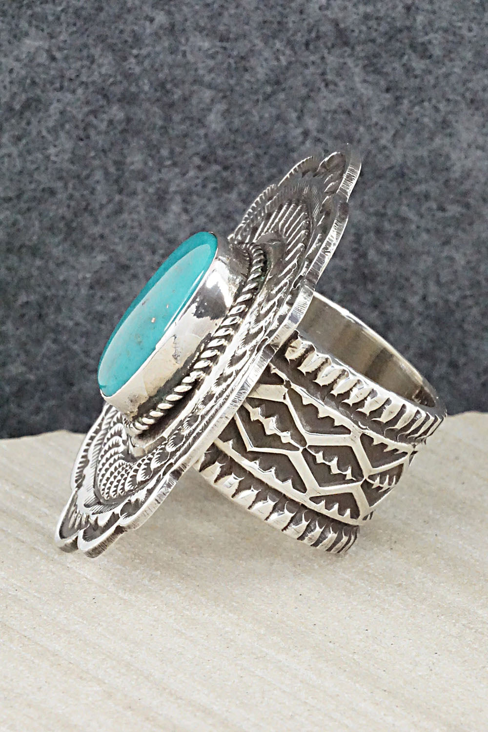 Turquoise & Sterling Silver Ring - Leonard Maloney - 10