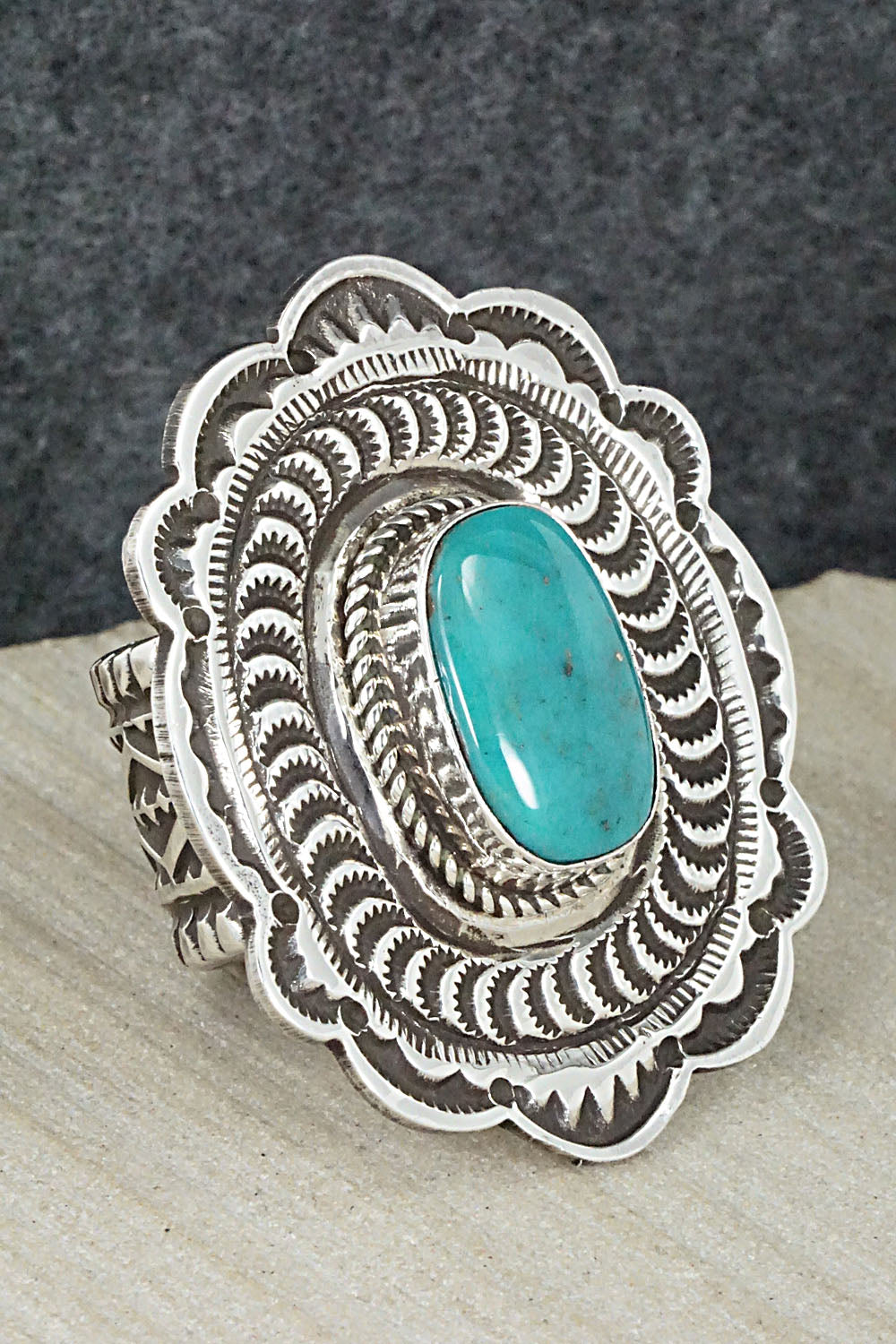 Turquoise & Sterling Silver Ring - Leonard Maloney - 10