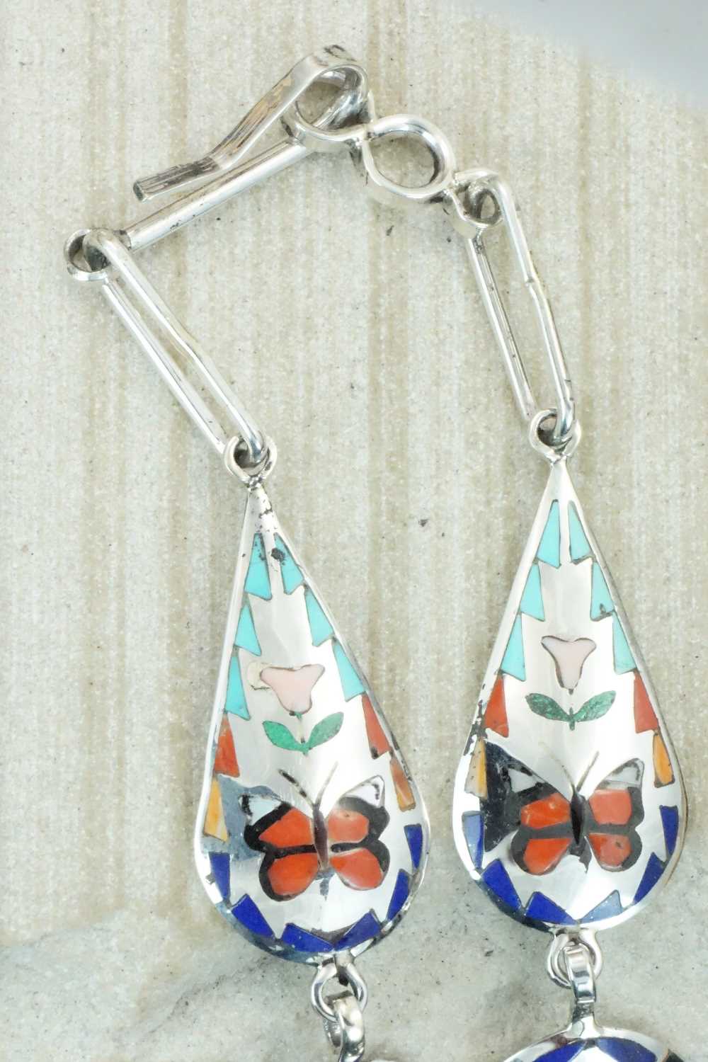 Multi Stone & Sterling Silver Inlay Necklace - Quintin Quam Sr