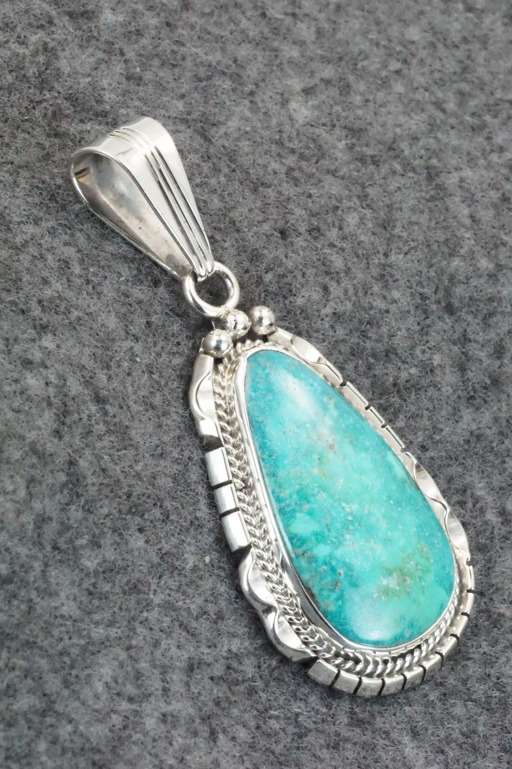 Turquoise & Sterling Silver Pendant - Samuel Yellowhair