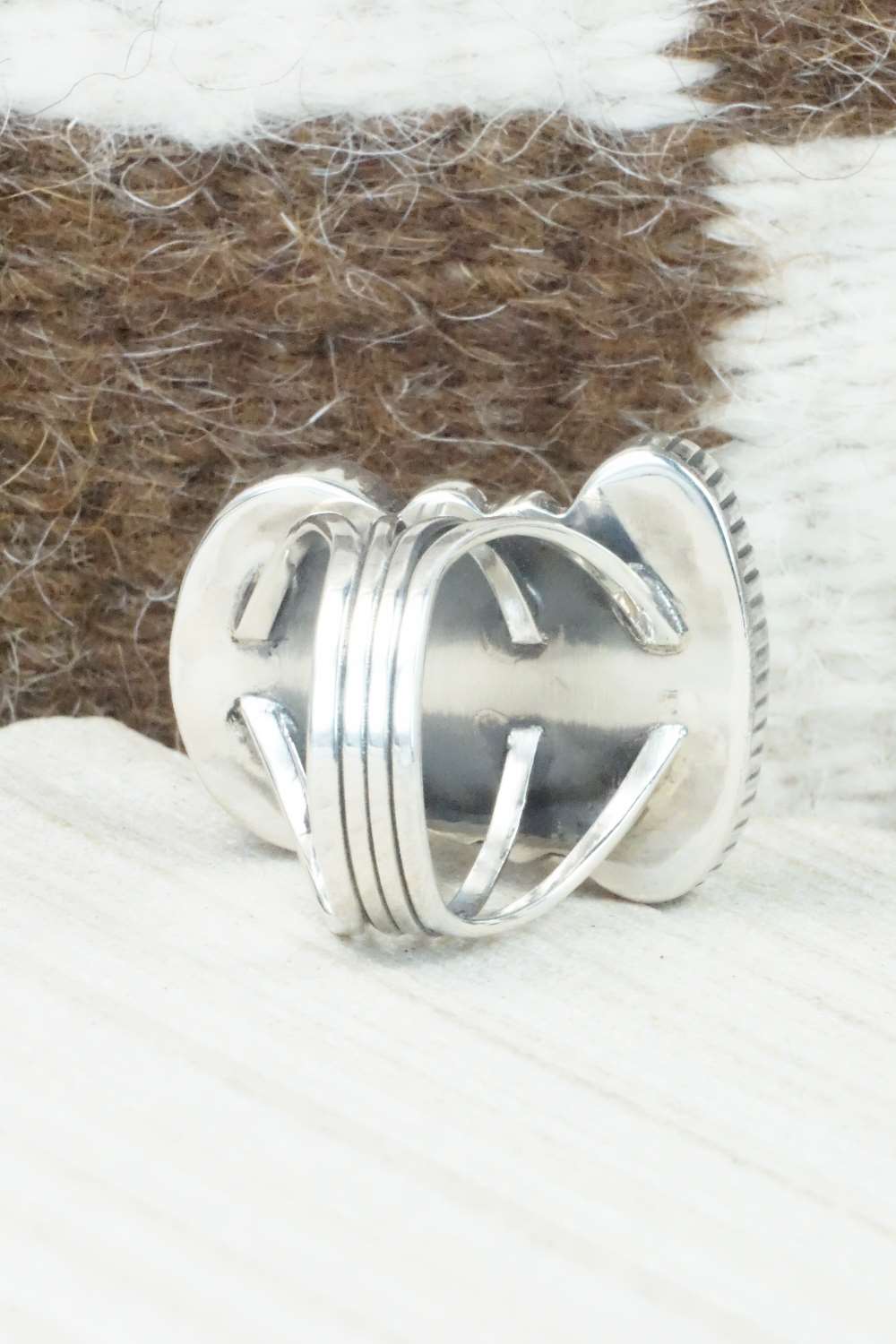 Turquoise & Sterling Silver Ring - Alvin Joe - Size 8.25