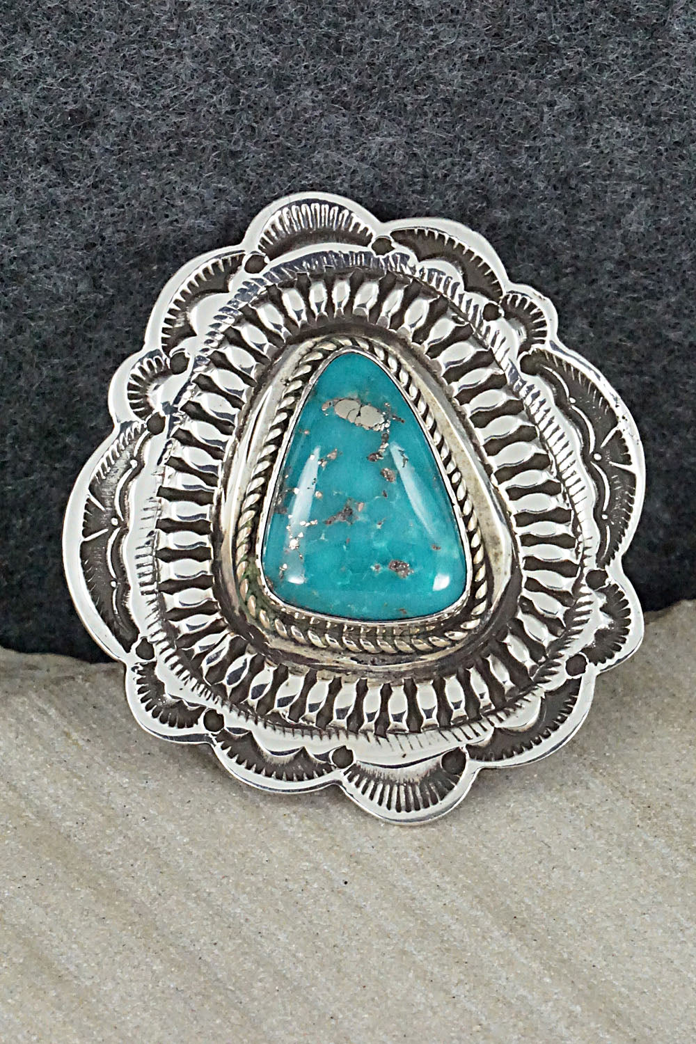Turquoise & Sterling Silver Ring - Leonard Maloney - 6.5