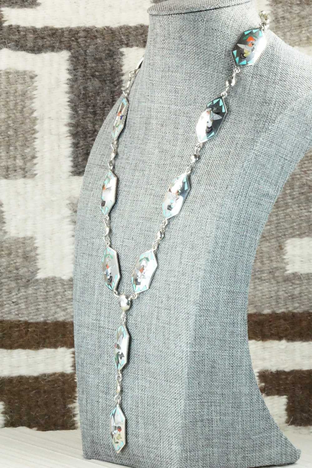 Multi Stone & Sterling Silver Inlay Necklace - Quintin Quam Sr