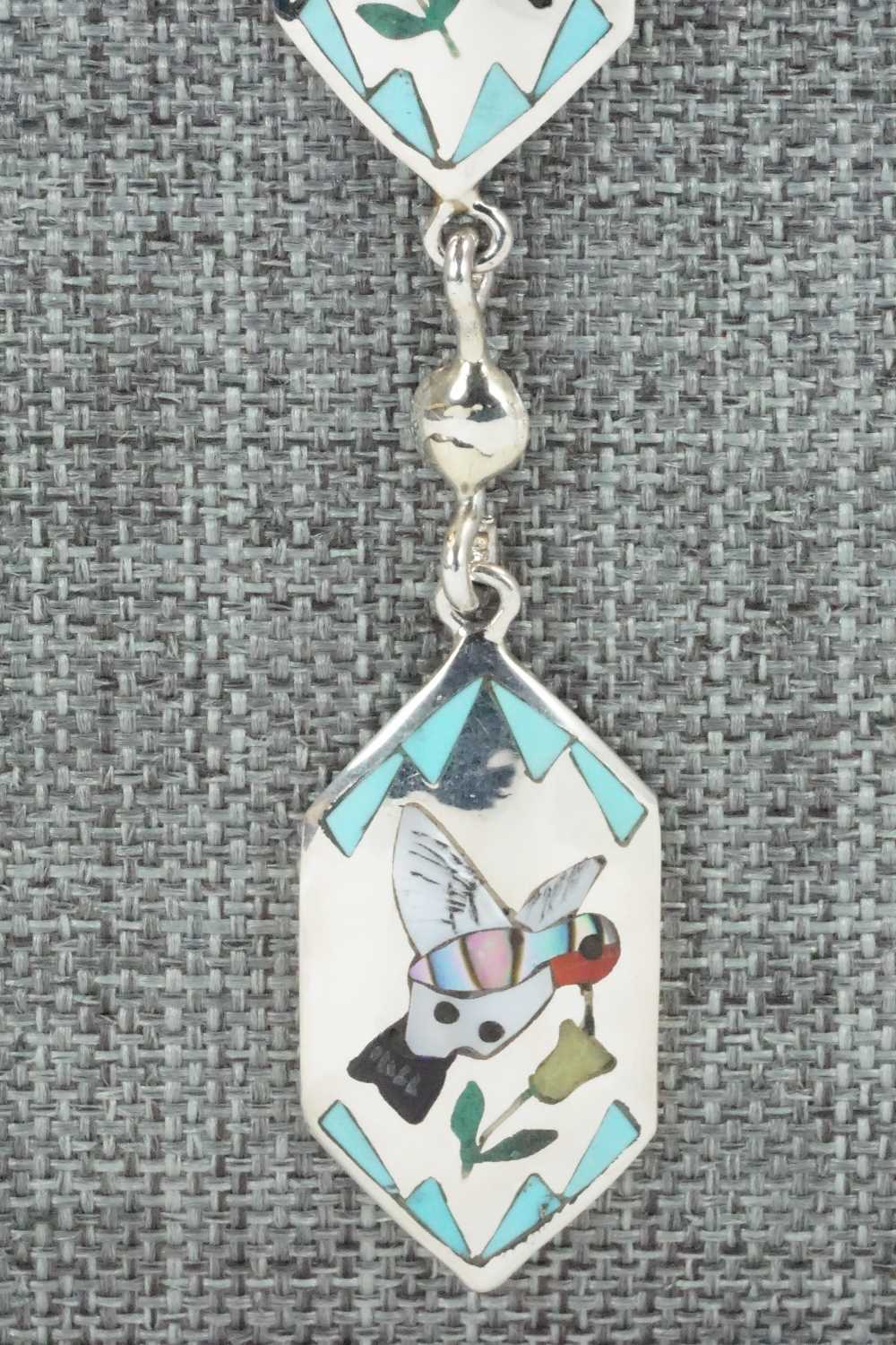 Multi Stone & Sterling Silver Inlay Necklace - Quintin Quam Sr