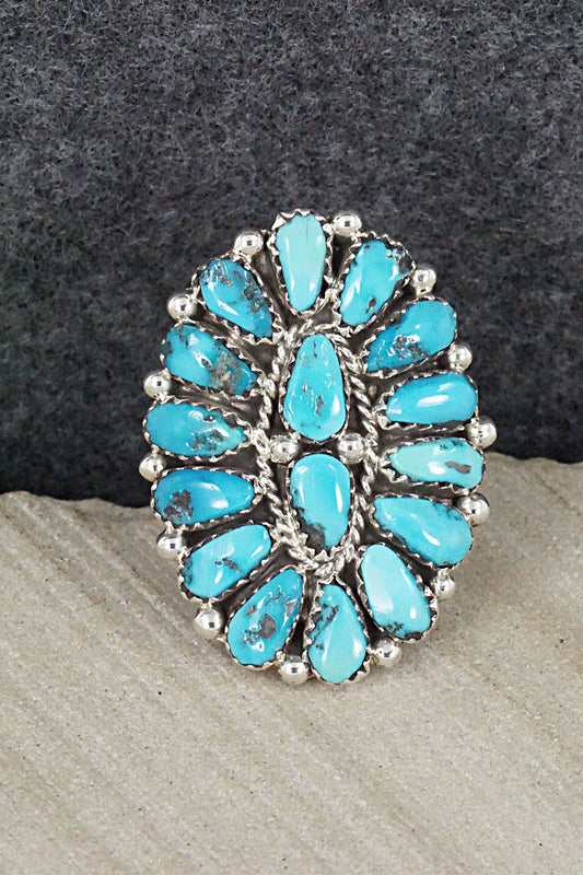 Turquoise and Sterling Silver Ring - Justina Wilson - Size 7
