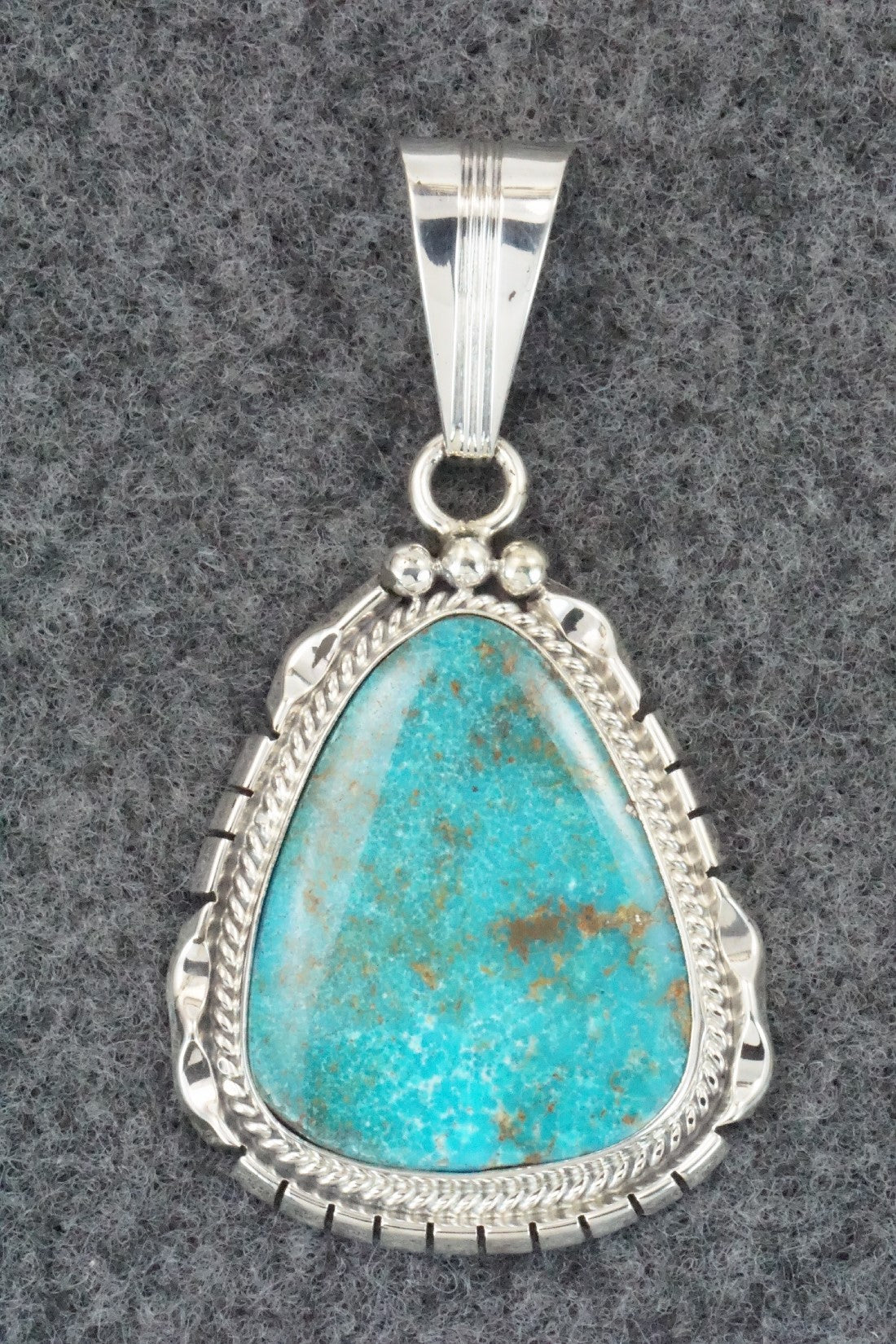 Turquoise & Sterling Silver Pendant - Samuel Yellowhair