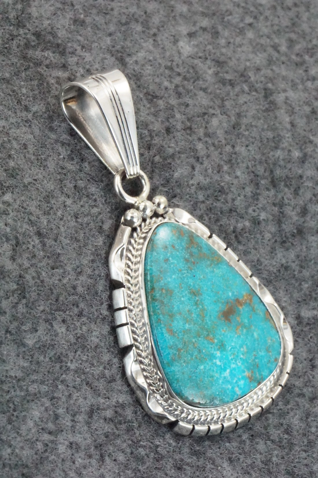 Turquoise & Sterling Silver Pendant - Samuel Yellowhair