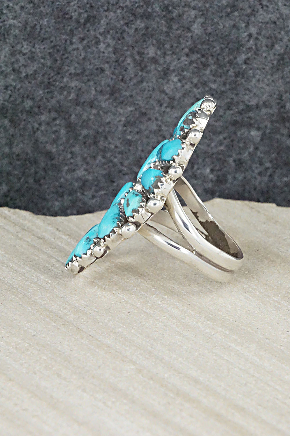 Turquoise and Sterling Silver Ring - Justina Wilson - Size 7