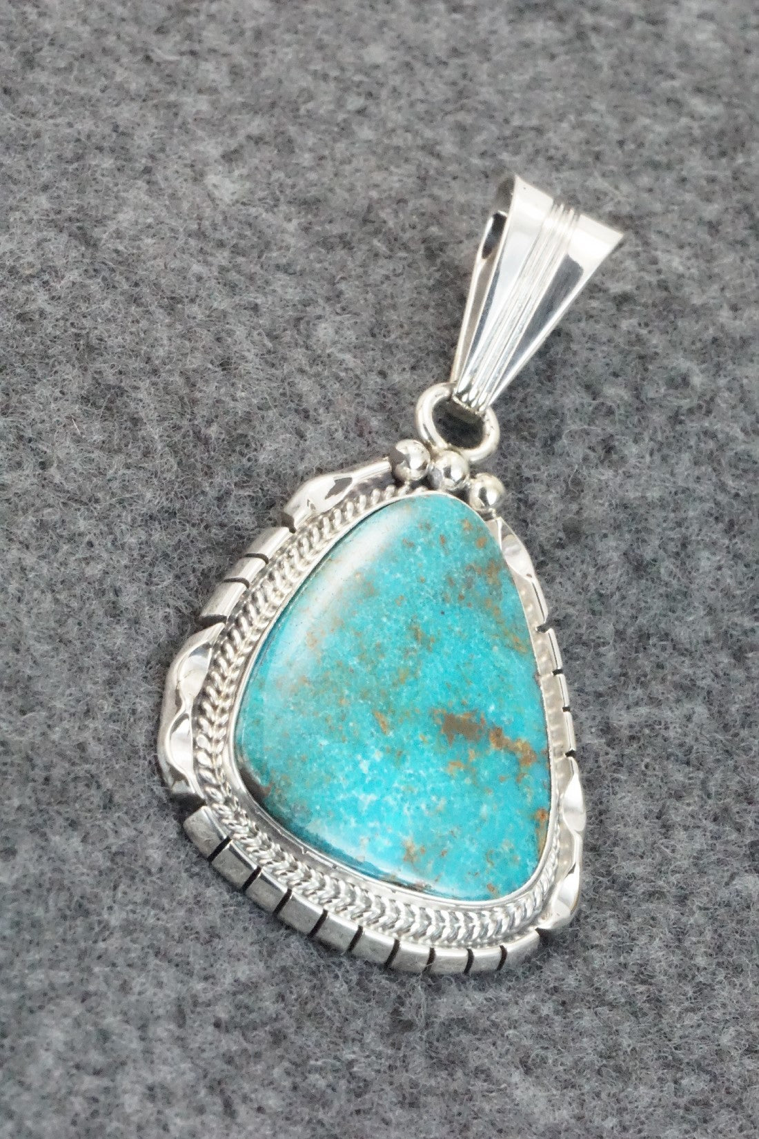 Turquoise & Sterling Silver Pendant - Samuel Yellowhair