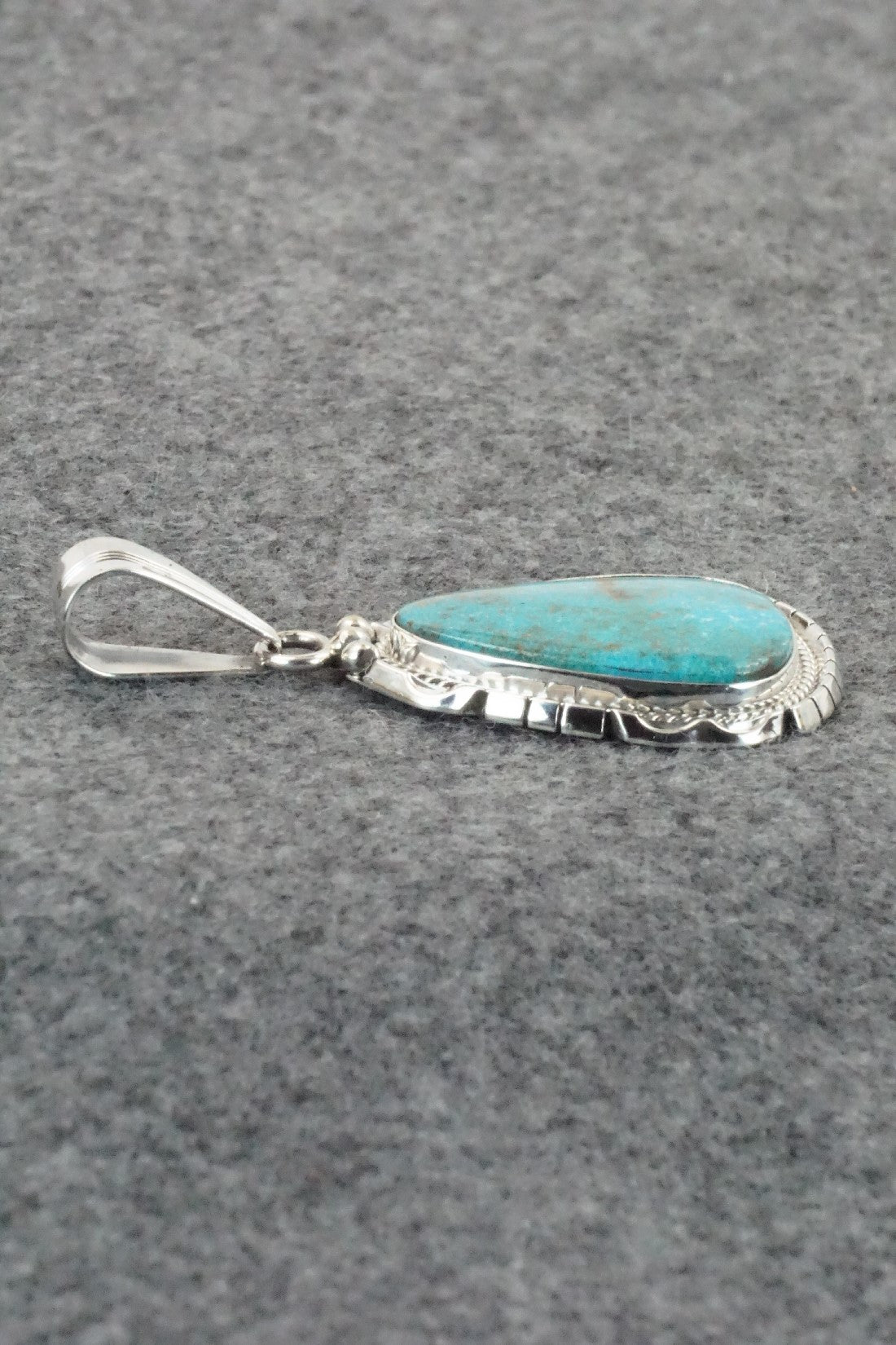 Turquoise & Sterling Silver Pendant - Samuel Yellowhair