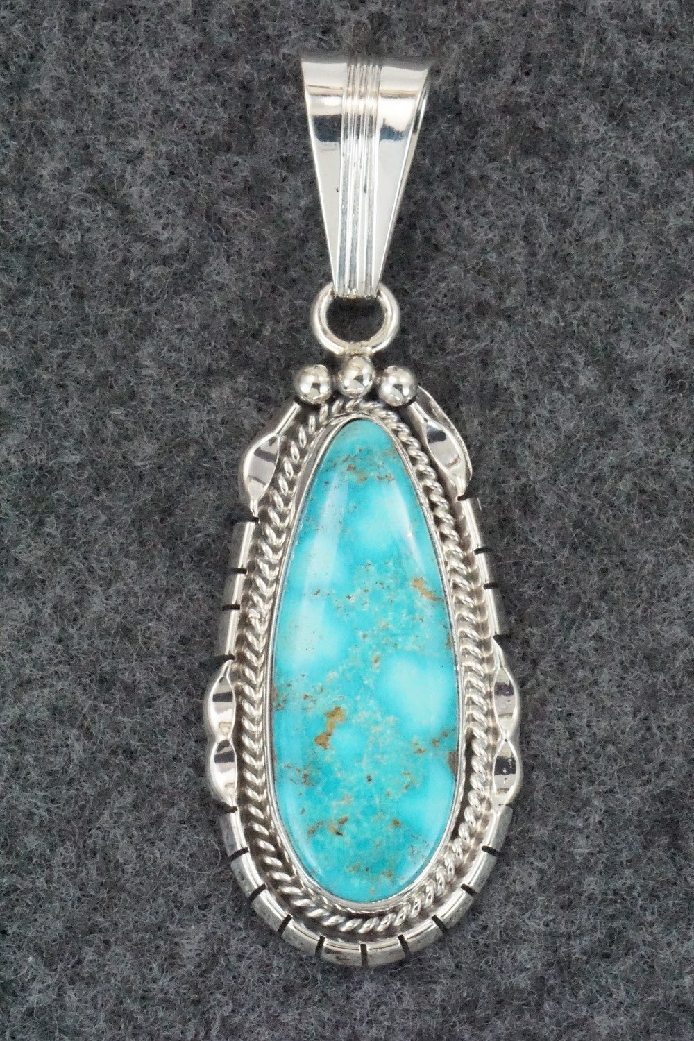 Turquoise & Sterling Silver Pendant - Samuel Yellowhair