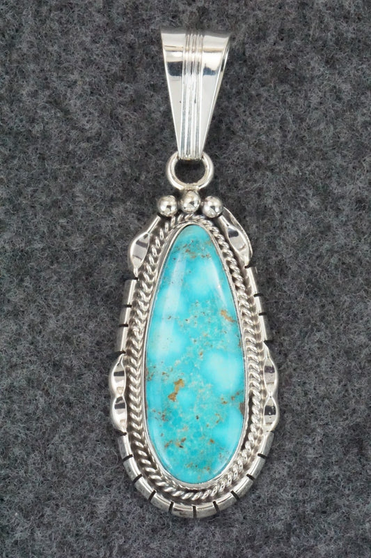 Turquoise & Sterling Silver Pendant - Samuel Yellowhair