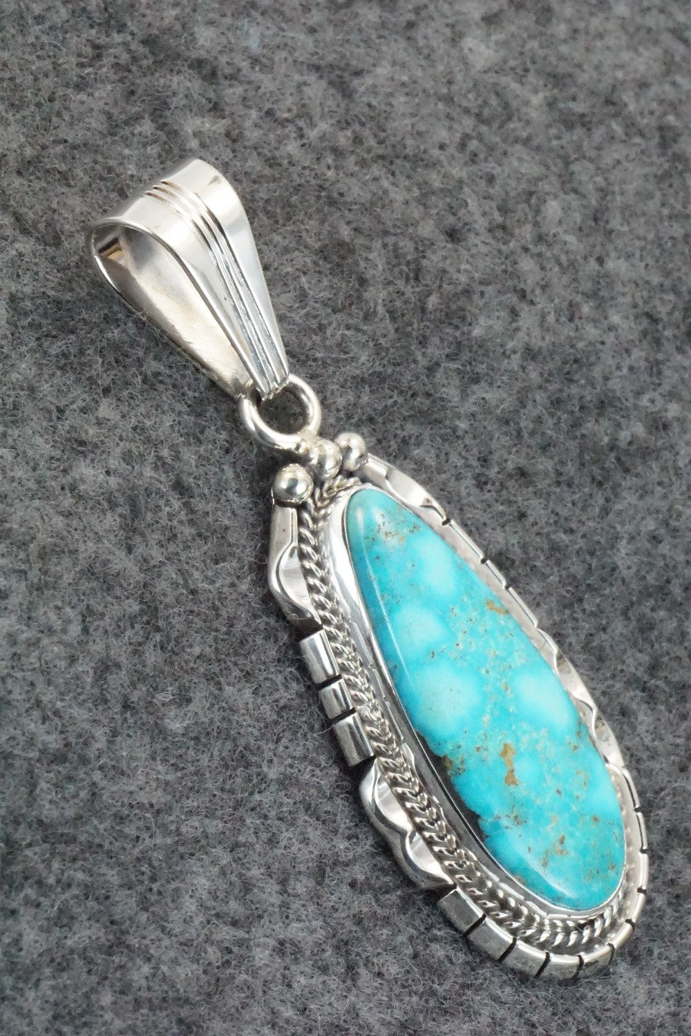 Turquoise & Sterling Silver Pendant - Samuel Yellowhair