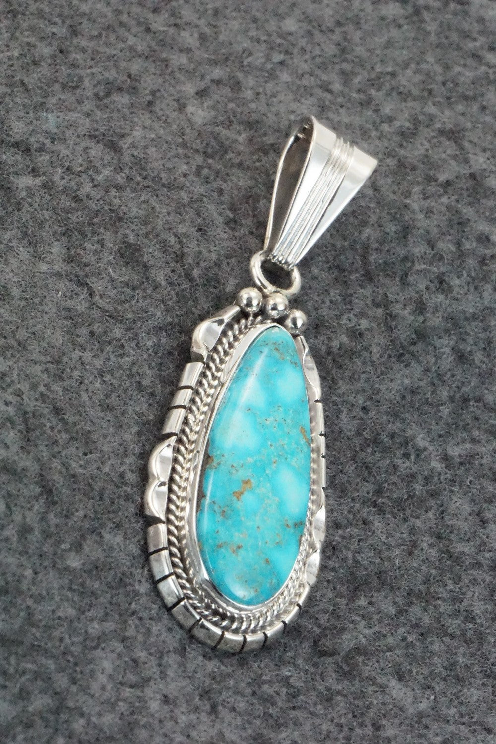 Turquoise & Sterling Silver Pendant - Samuel Yellowhair
