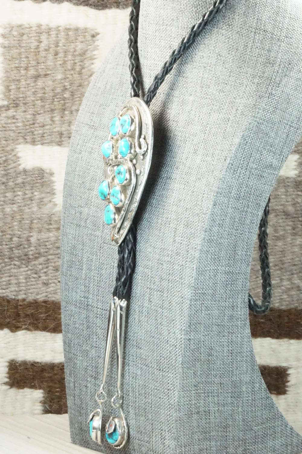 Turquoise & Sterling Silver Bolo Tie and Buckle - Jude Candelaria