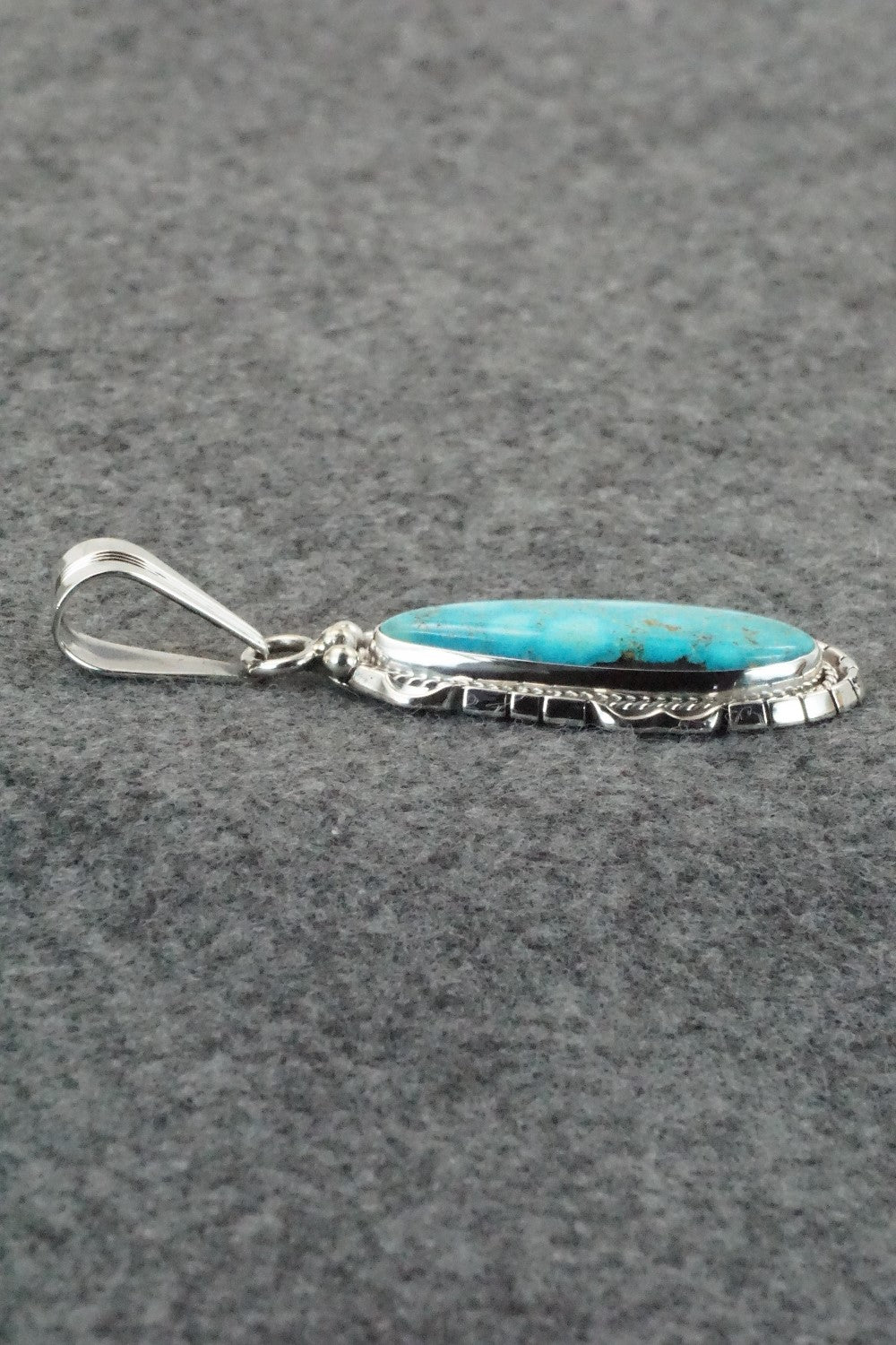 Turquoise & Sterling Silver Pendant - Samuel Yellowhair