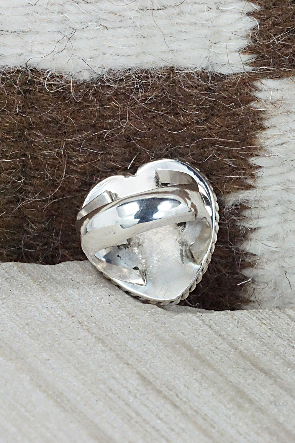 Multi-Stone & Sterling Silver Inlay Ring - Sandra Parkett - Size 7.25