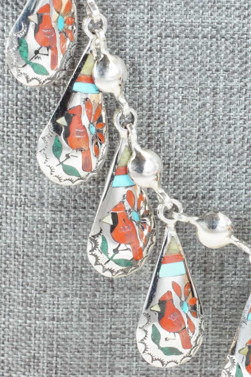 Multi Stone & Sterling Silver Inlay Necklace - Quintin Quam Sr