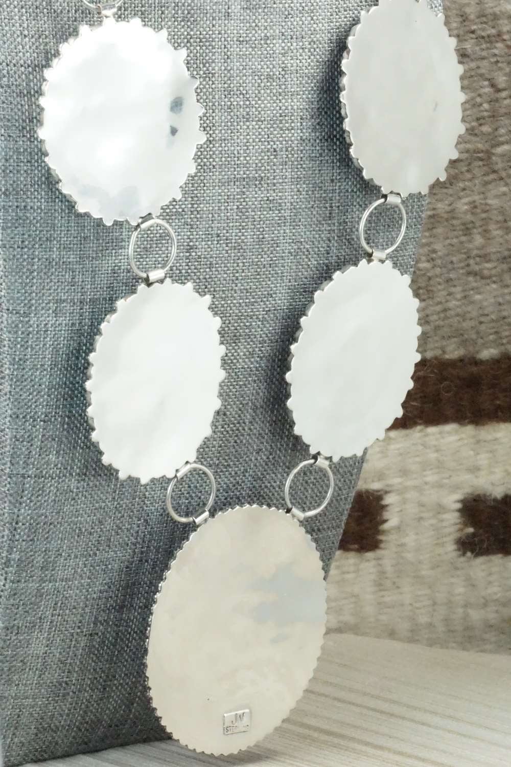Turquoise, Spiny Oyster & Sterling Silver Necklace Set - Justina Wilson