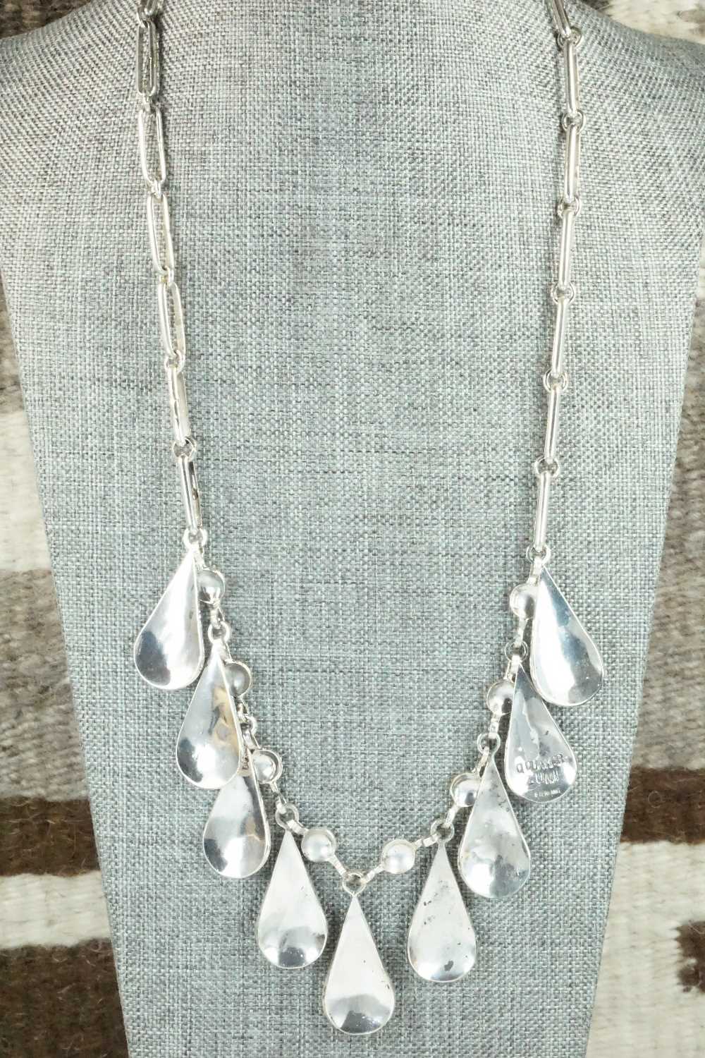 Multi Stone & Sterling Silver Inlay Necklace - Quintin Quam Sr