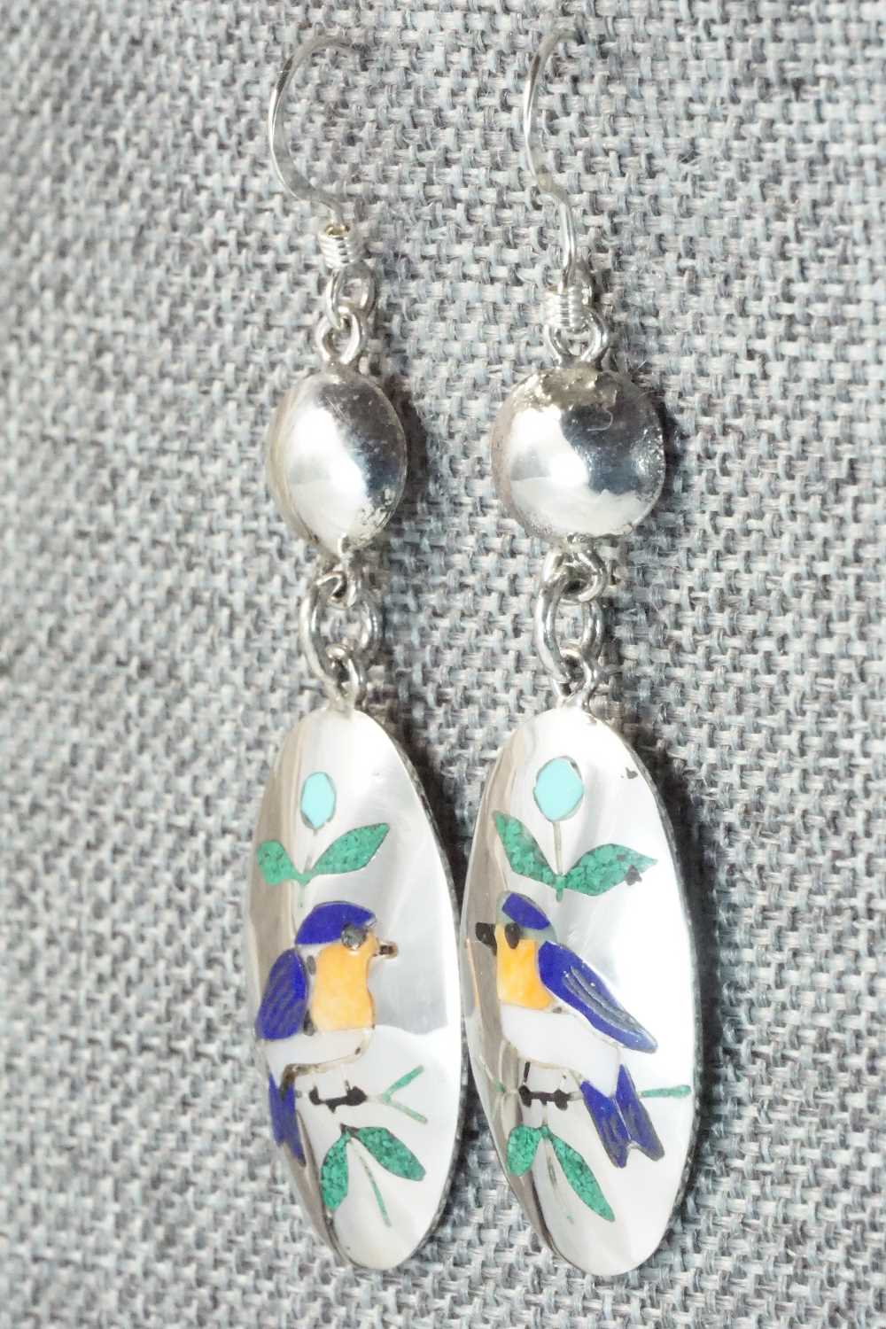Multi Stone & Sterling Silver Earrings - Quintin Quam Sr.
