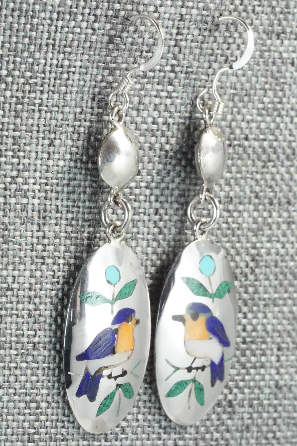Multi Stone & Sterling Silver Earrings - Quintin Quam Sr.