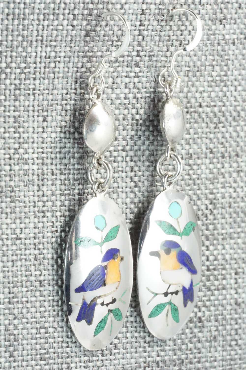 Multi Stone & Sterling Silver Earrings - Quintin Quam Sr.