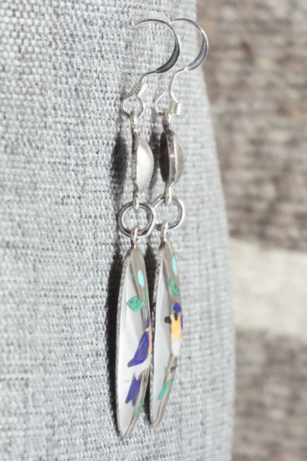 Multi Stone & Sterling Silver Earrings - Quintin Quam Sr.