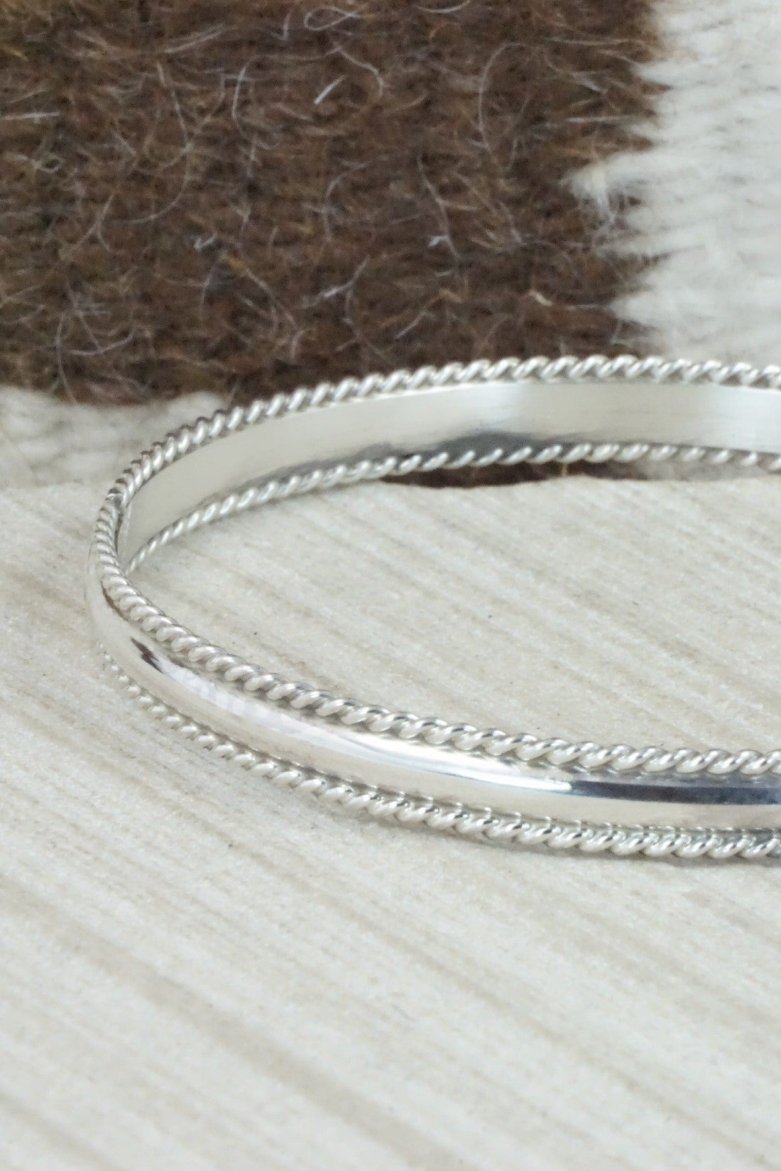 Sterling Silver Bangle Bracelet - Elaine Tahe