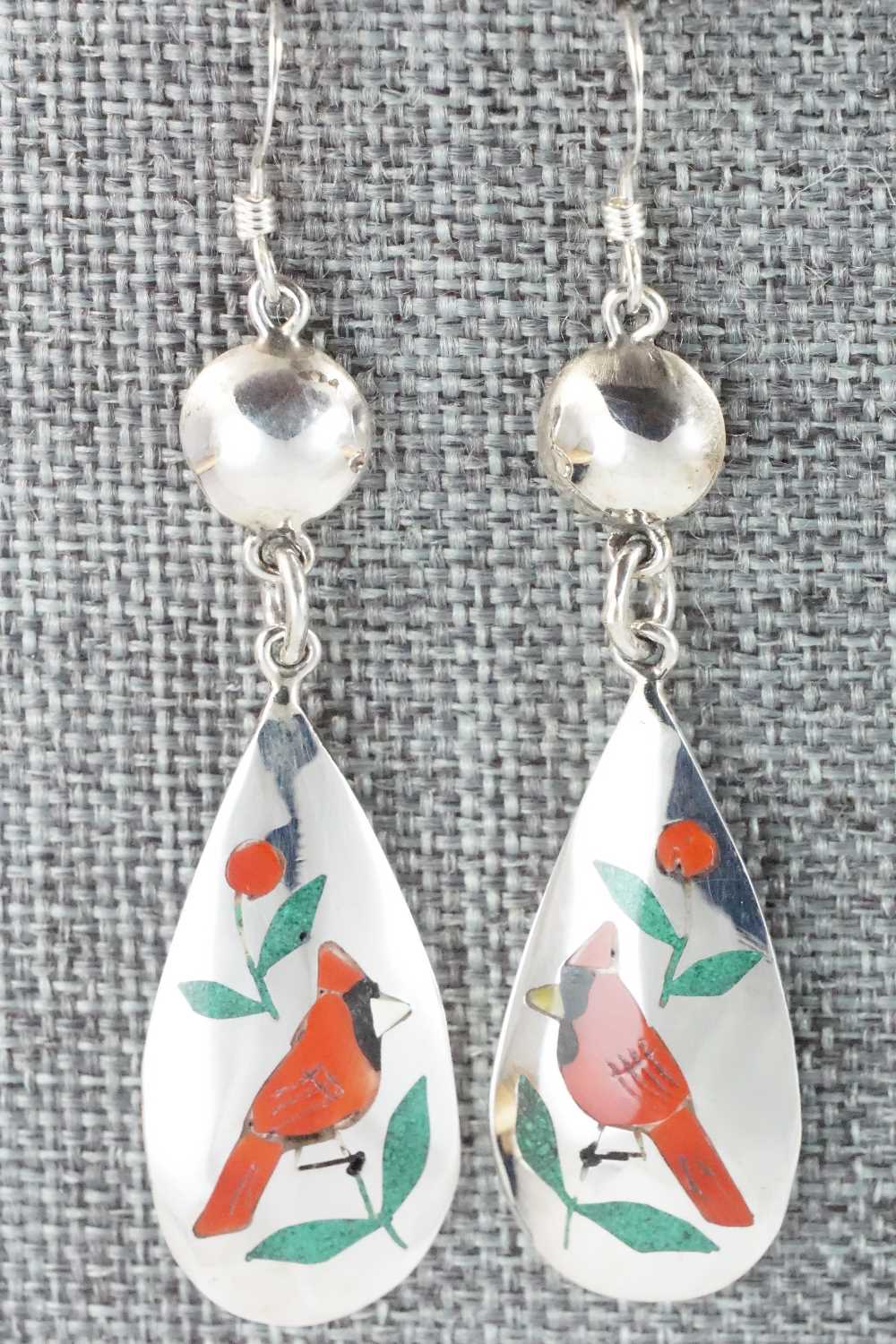 Multi Stone & Sterling Silver Earrings - Quintin Quam Sr.