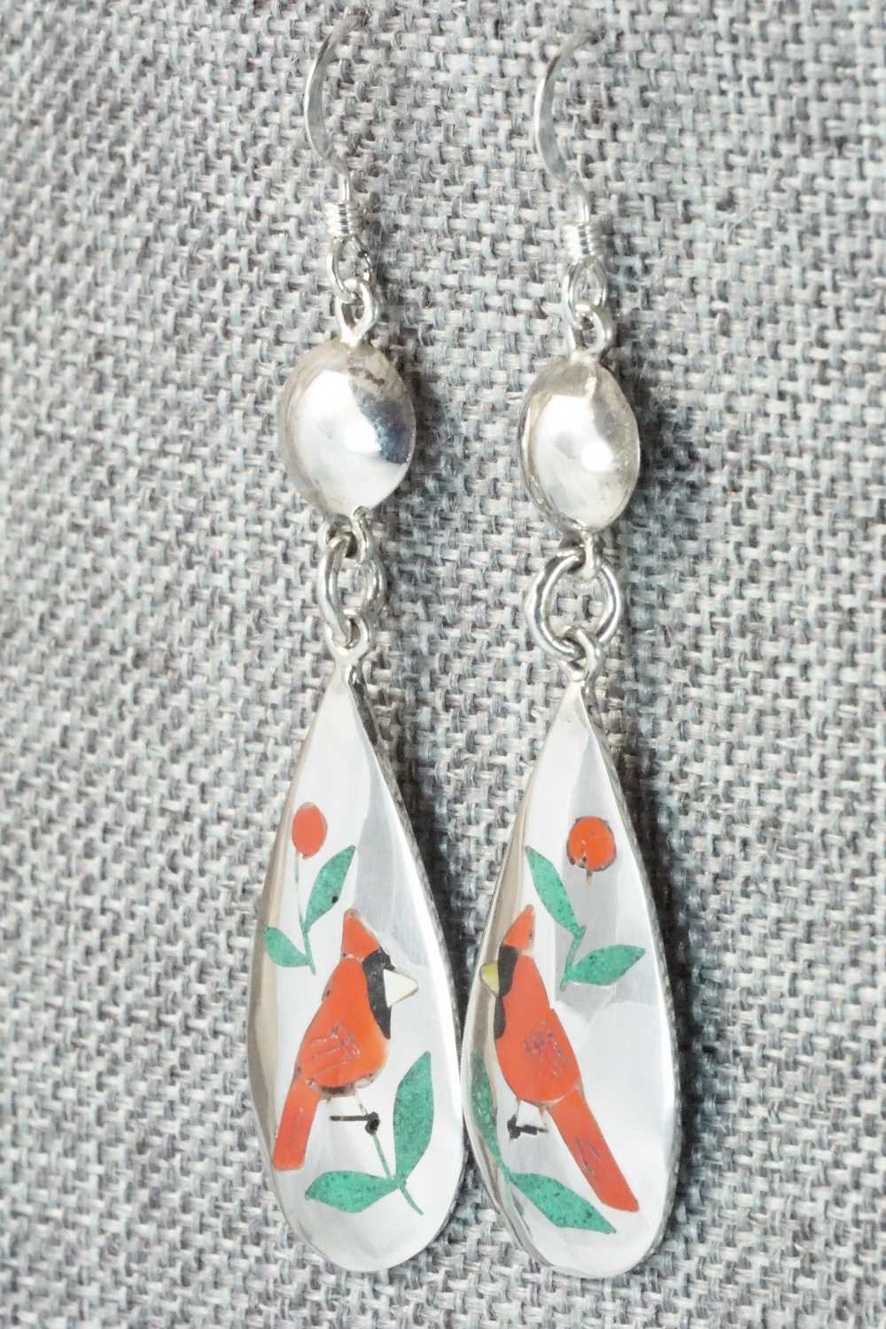 Multi Stone & Sterling Silver Earrings - Quintin Quam Sr.