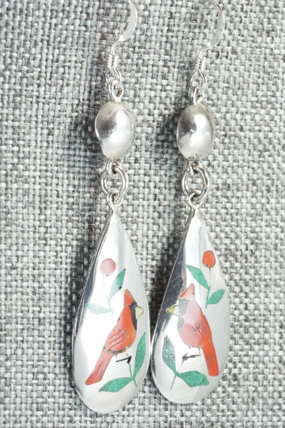 Multi Stone & Sterling Silver Earrings - Quintin Quam Sr.