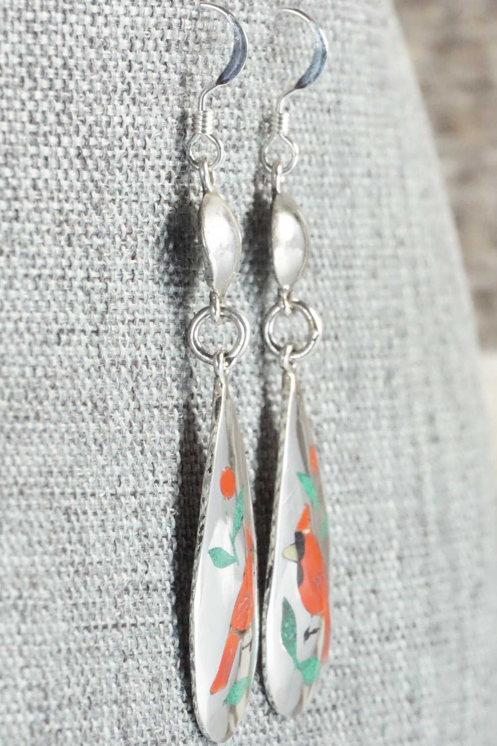 Multi Stone & Sterling Silver Earrings - Quintin Quam Sr.