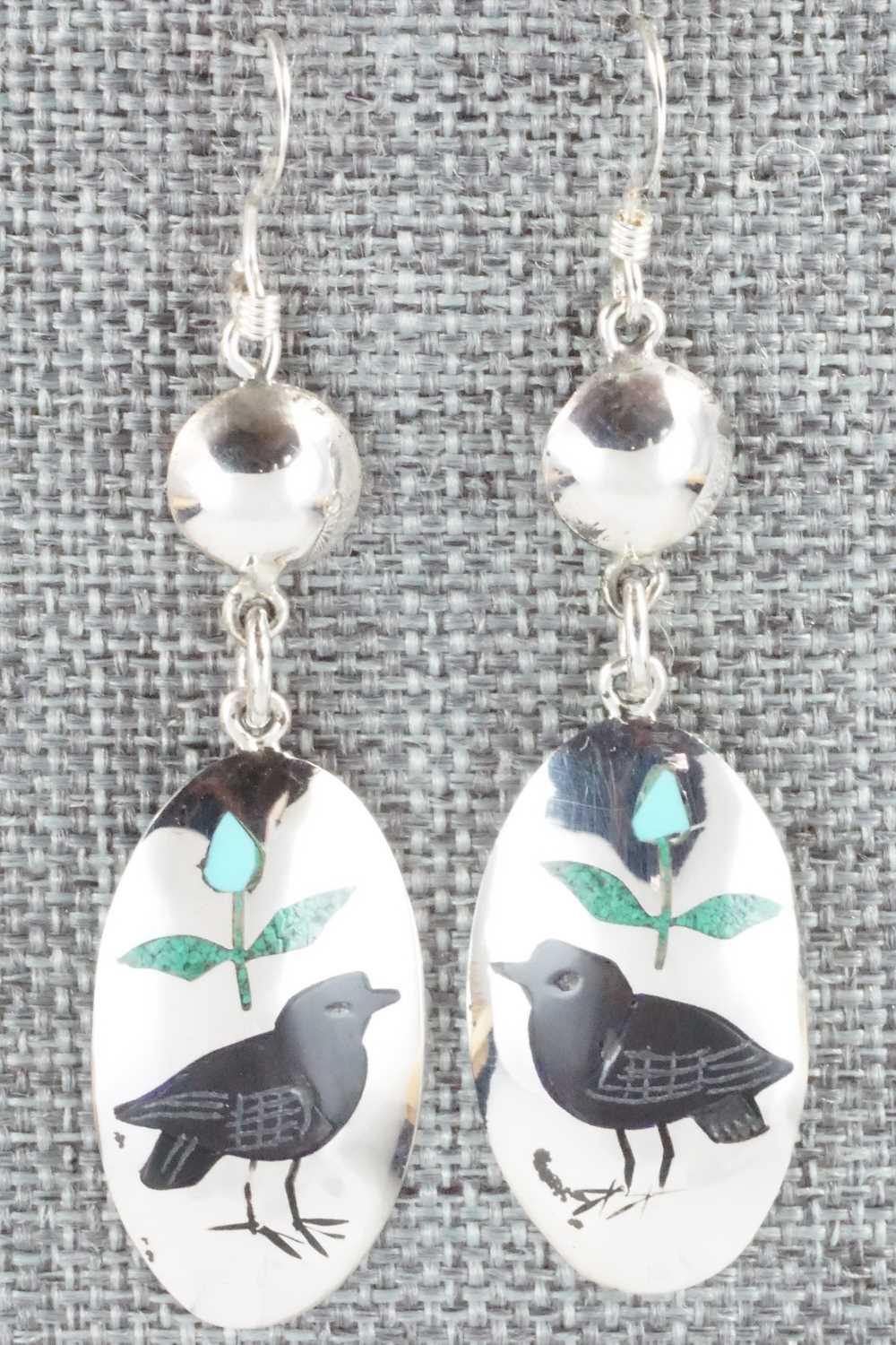 Multi Stone & Sterling Silver Earrings - Quintin Quam Sr.