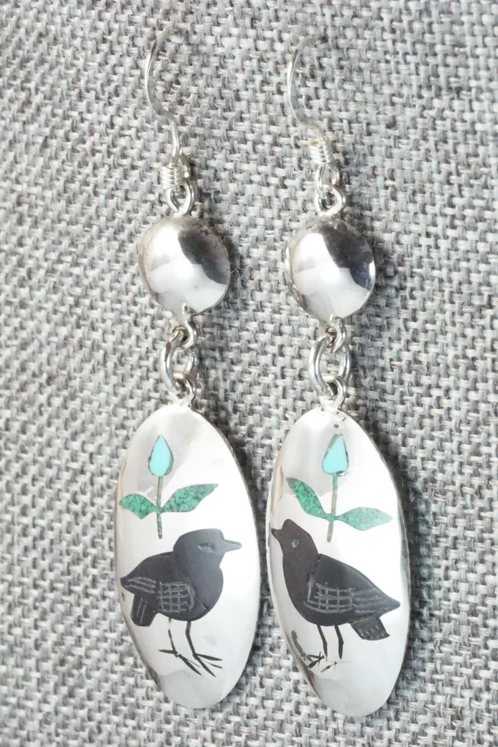 Multi Stone & Sterling Silver Earrings - Quintin Quam Sr.