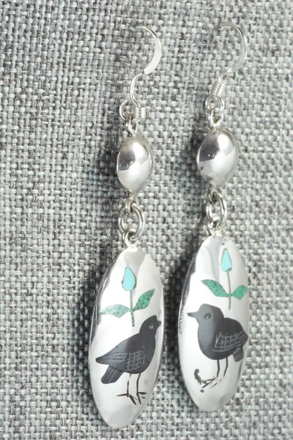 Multi Stone & Sterling Silver Earrings - Quintin Quam Sr.