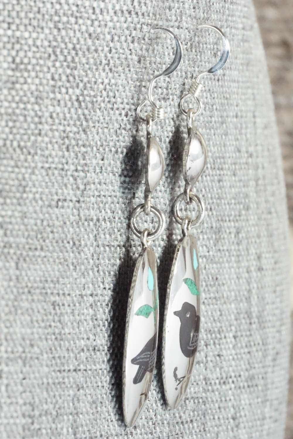 Multi Stone & Sterling Silver Earrings - Quintin Quam Sr.