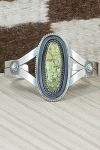 Gaspeite and Sterling Silver Bracelet - Tom Dinetso