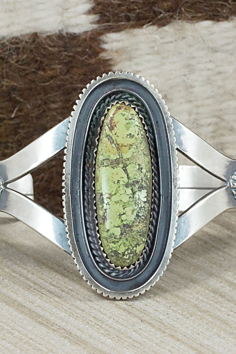 Gaspeite and Sterling Silver Bracelet - Tom Dinetso