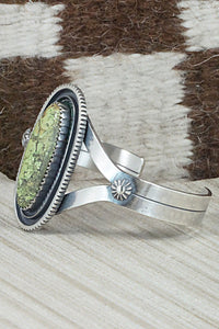 Gaspeite and Sterling Silver Bracelet - Tom Dinetso