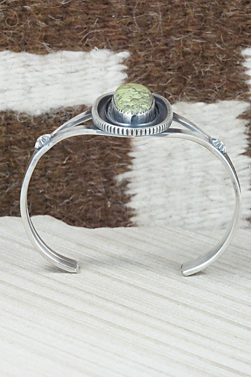 Gaspeite and Sterling Silver Bracelet - Tom Dinetso