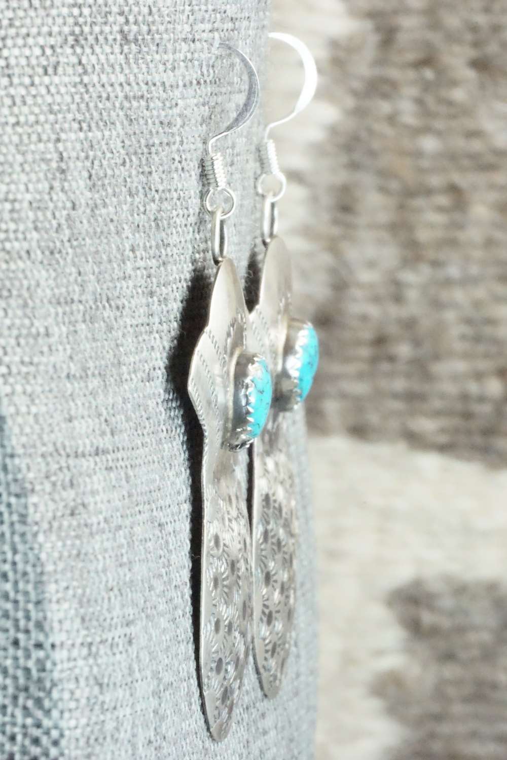 Turquoise and Sterling Silver Earrings - Tim Yazzie