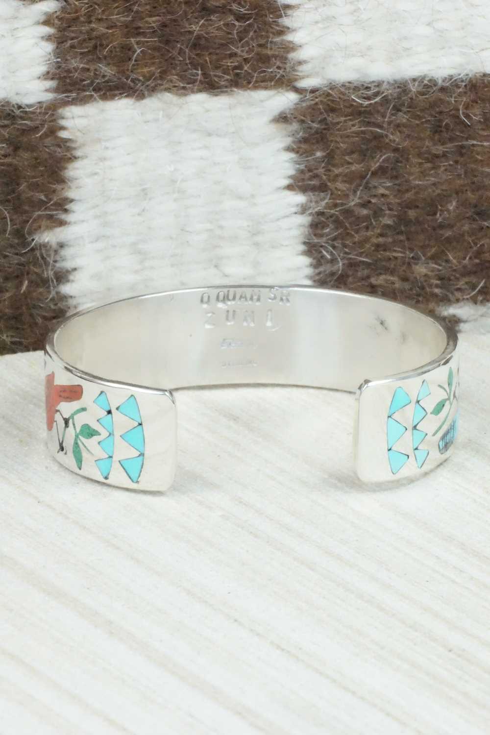 Multi Stone & Sterling Silver Inlay Bracelet - Quintin Quam Sr