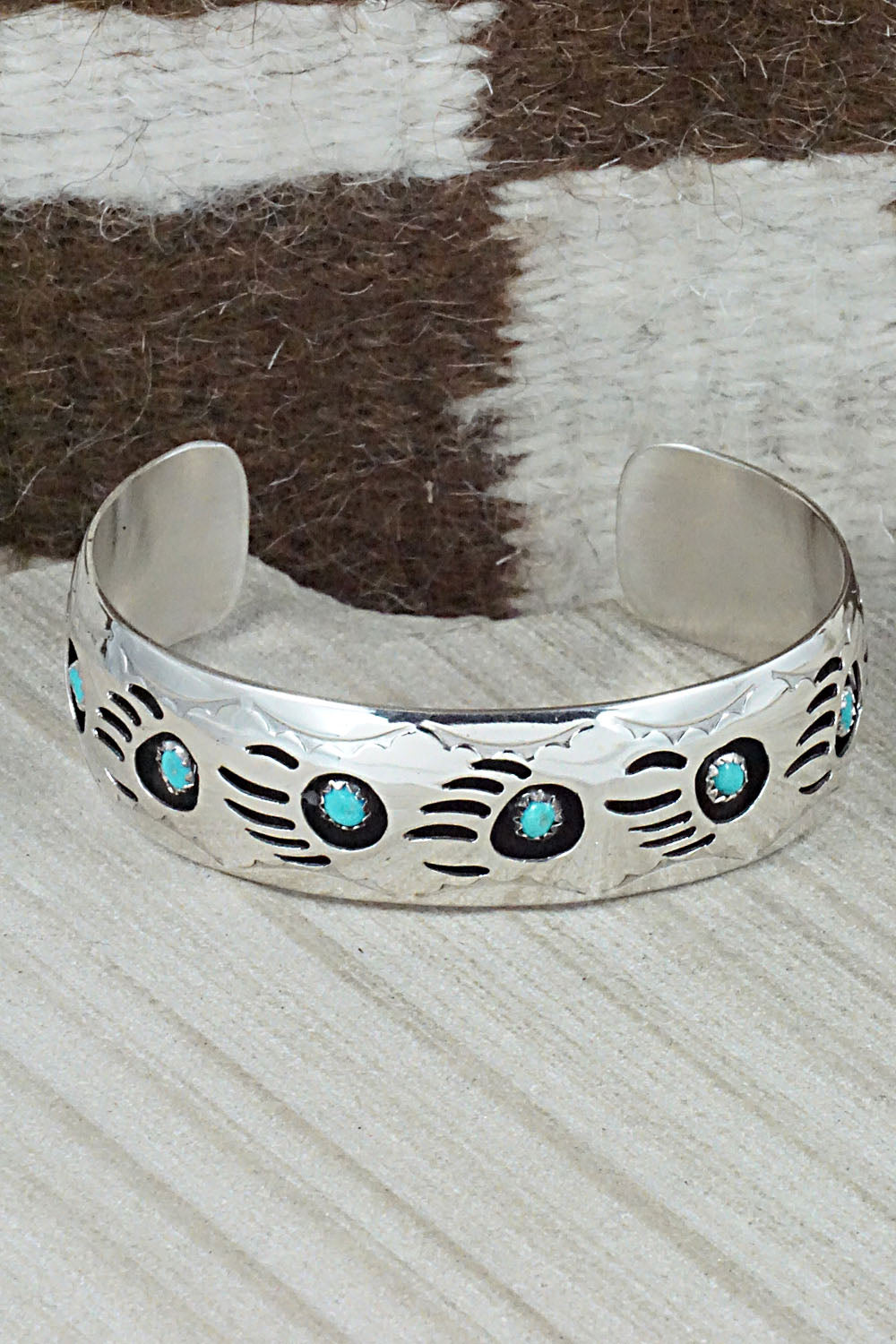 Turquoise & Sterling Silver Bracelet - Pearlene Spencer