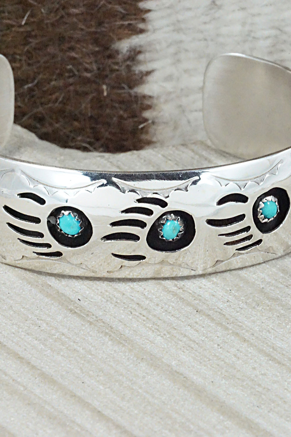 Turquoise & Sterling Silver Bracelet - Pearlene Spencer
