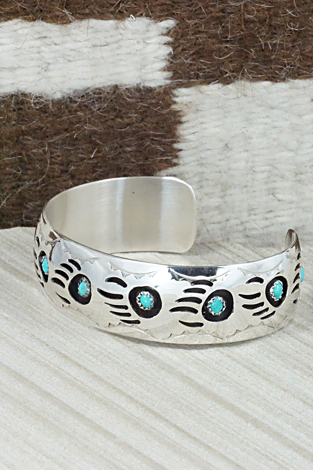 Turquoise & Sterling Silver Bracelet - Pearlene Spencer