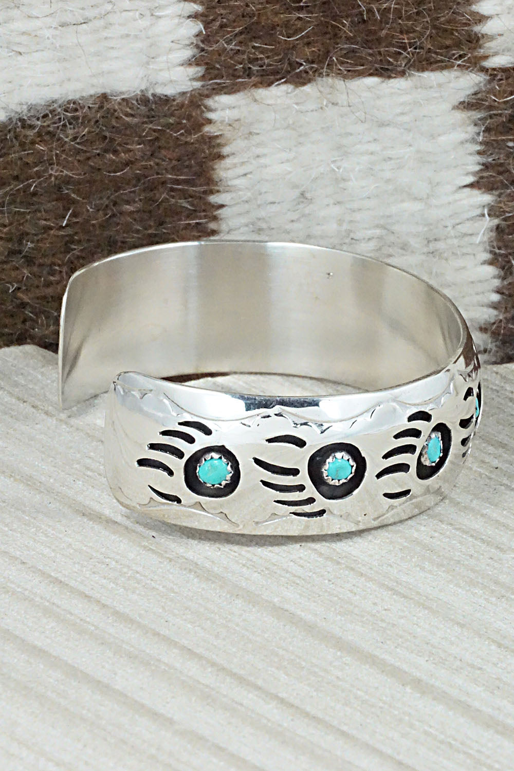 Turquoise & Sterling Silver Bracelet - Pearlene Spencer