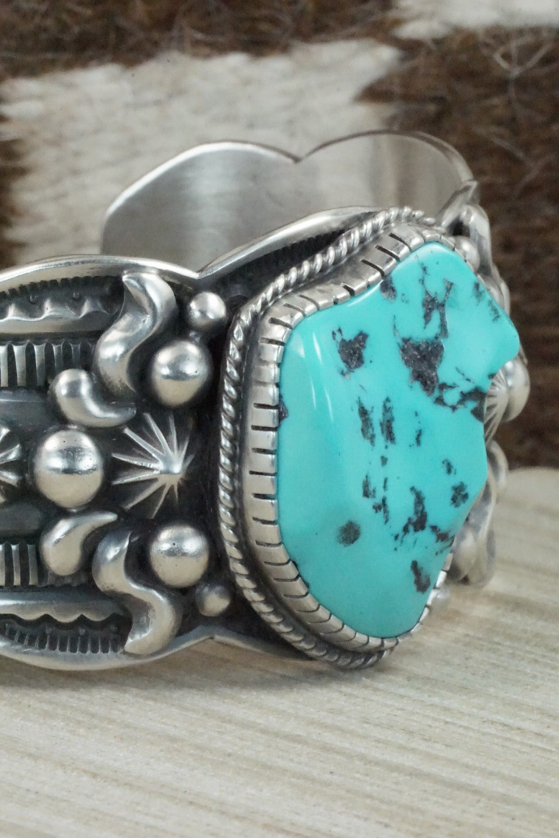 Turquoise & Sterling Silver Bracelet - Roland Dixson