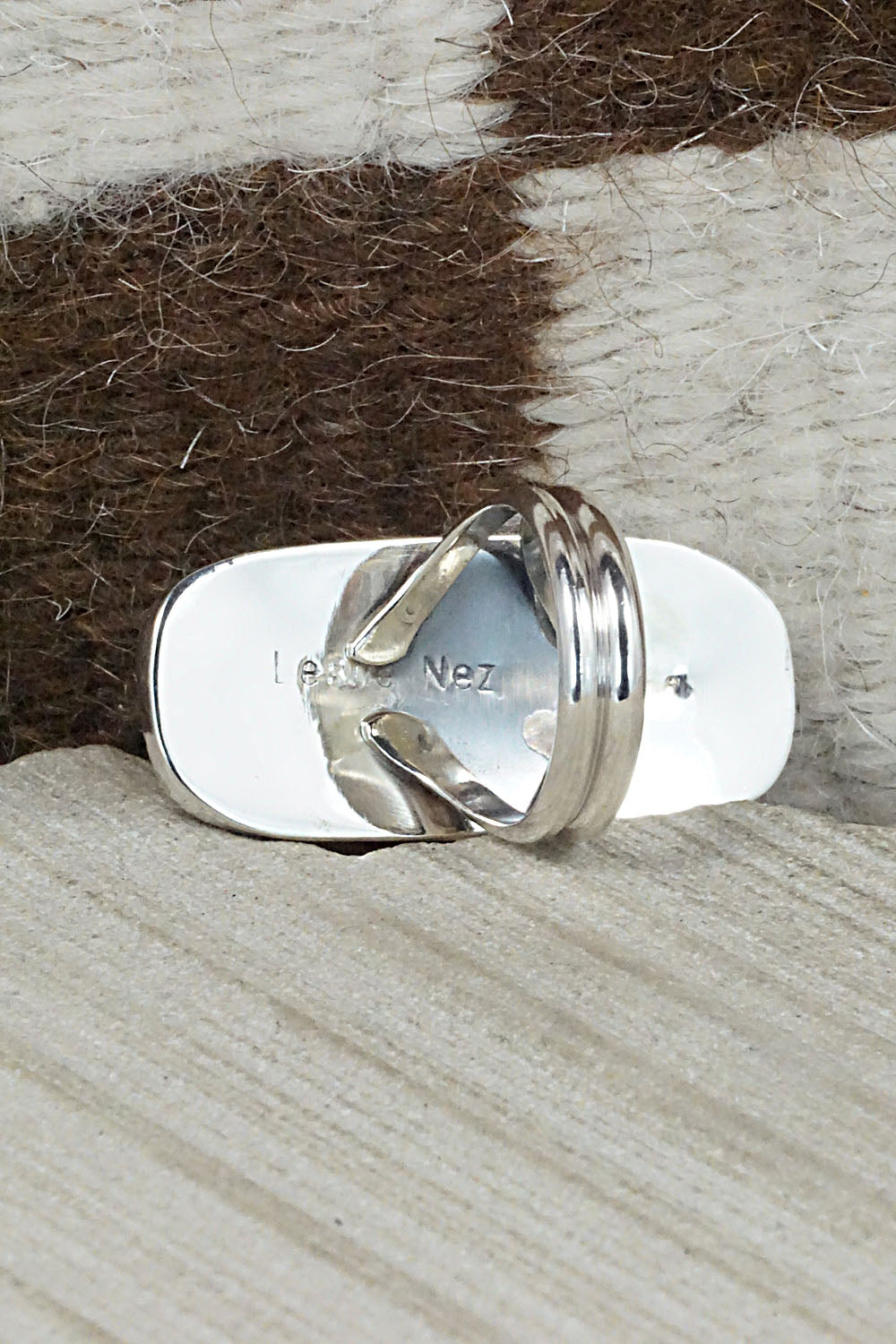 Wild Horse & Sterling Silver Ring - Leslie Nez - Size 6.75